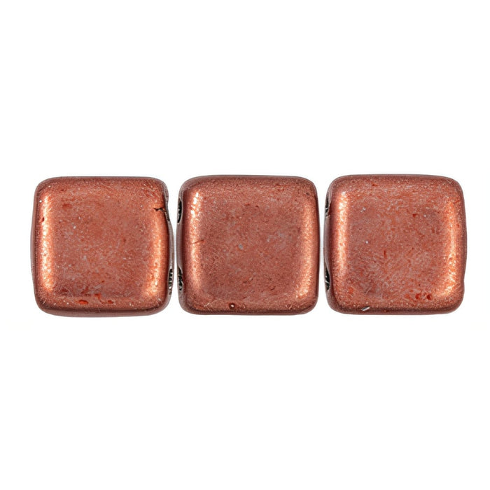 Czech CzechMates Tile Bead 6mm ColorTrends: Saturated Metallic Blooming Dahlia (50pcs)