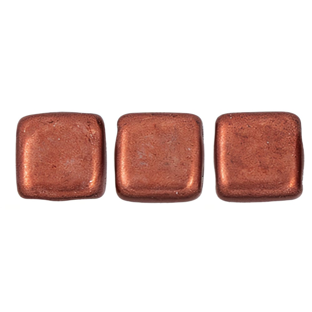 Czech CzechMates Tile Bead 6mm ColorTrends: Saturated Metallic Valiant Poppy (50pcs)