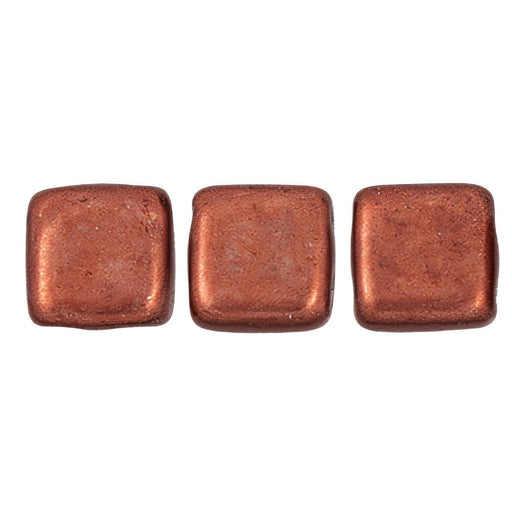 Czech CzechMates Tile Bead 6mm ColorTrends: Saturated Metallic Valiant Poppy (50pcs)