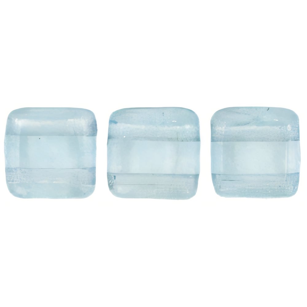 Czech CzechMates Tile Bead 6mm Luster - Transparent Blue (50pcs)