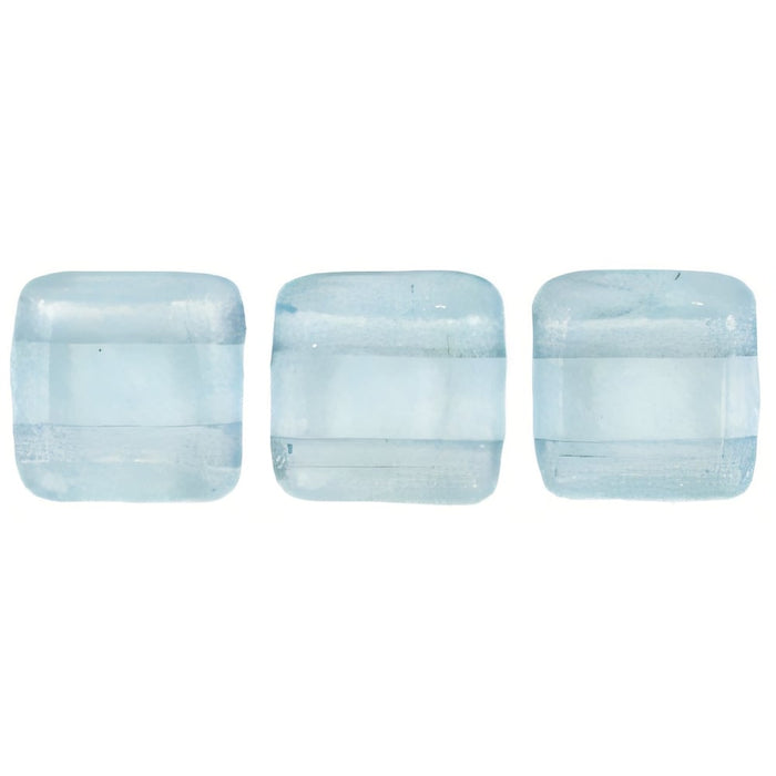 Czech CzechMates Tile Bead 6mm Luster - Transparent Blue (50pcs)