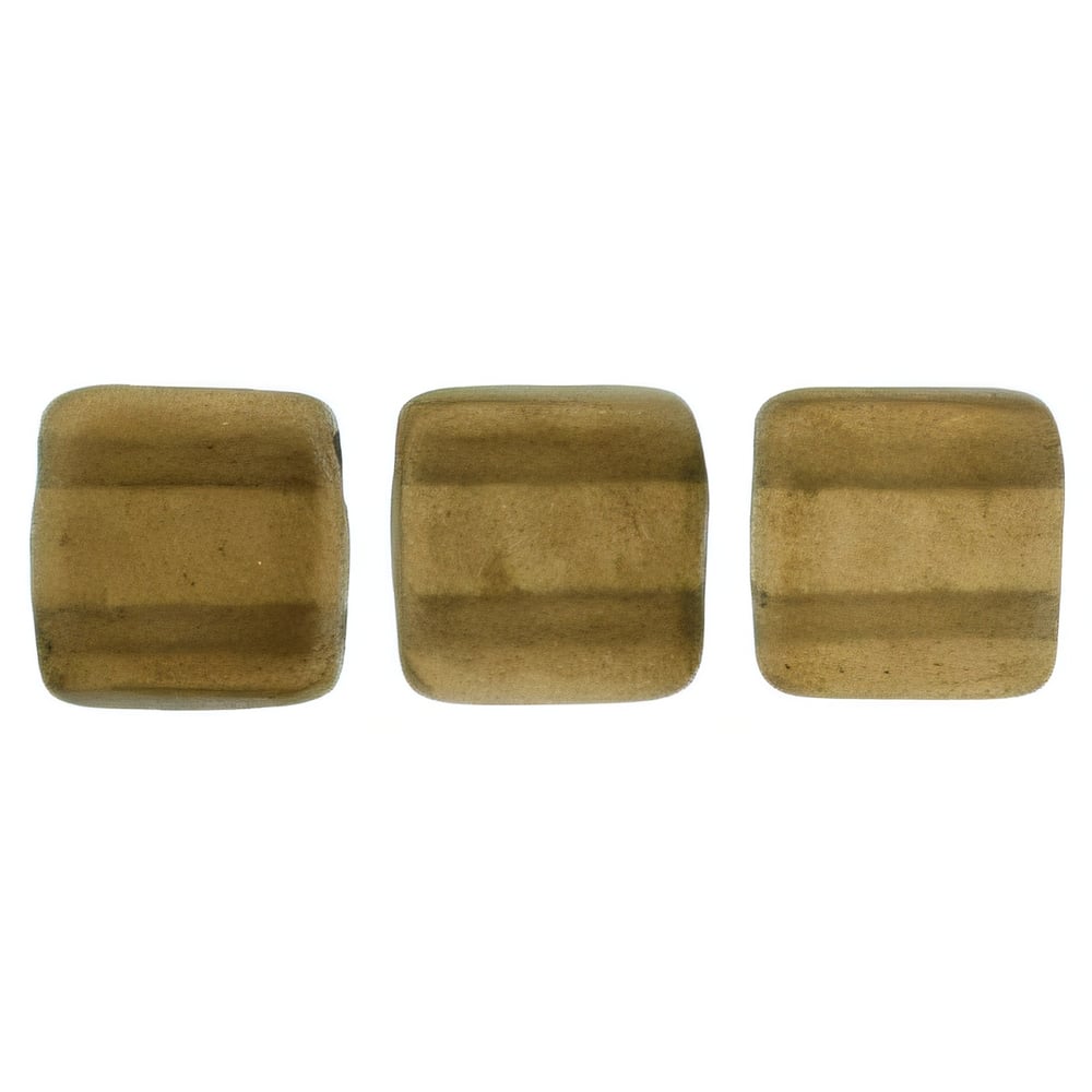Czech CzechMates Tile Bead 6mm Halo - Burnt Umber (50pcs)