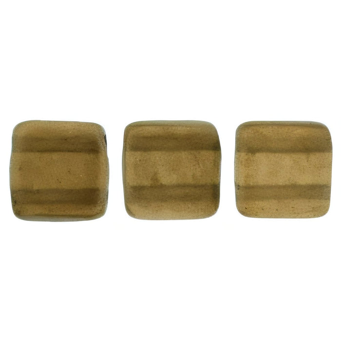Czech CzechMates Tile Bead 6mm Halo - Burnt Umber (50pcs)