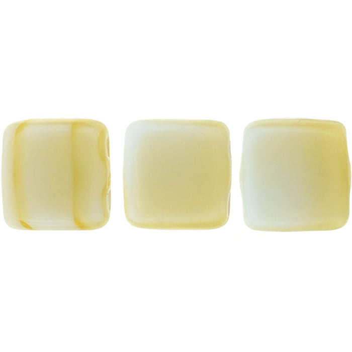 Czech CzechMates Tile Bead 6mm Silk Blue/Taupe (50pcs)