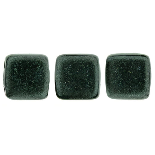 Czech CzechMates Tile Bead 6mm Metallic Suede - Dk Forest (50pcs)