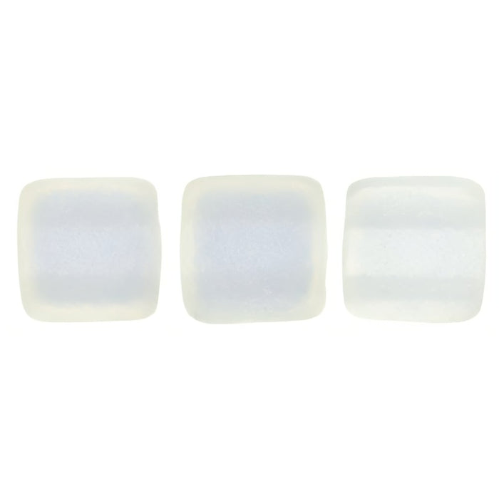 Czech CzechMates Tile Bead 6mm Sueded Gold Crystal (50pcs)