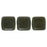 Czech CzechMates Tile Bead 6mm Metallic Suede - Dk Green (50pcs)