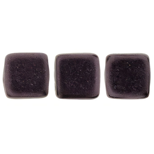 Czech CzechMates Tile Bead 6mm Metallic Suede - Dk Plum (50pcs)