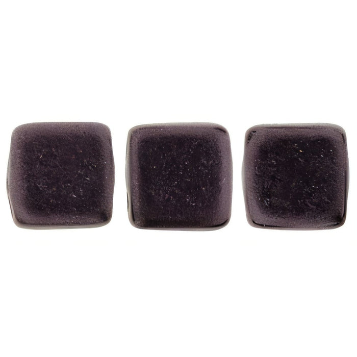 Czech CzechMates Tile Bead 6mm Metallic Suede - Dk Plum (50pcs)