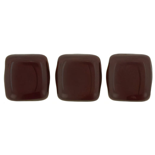 Czech CzechMates Tile Bead 6mm Opaque Red (50pcs)
