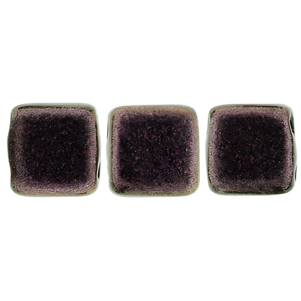 Czech CzechMates Tile Bead 6mm Polychrome - Pink Olive (50pcs)