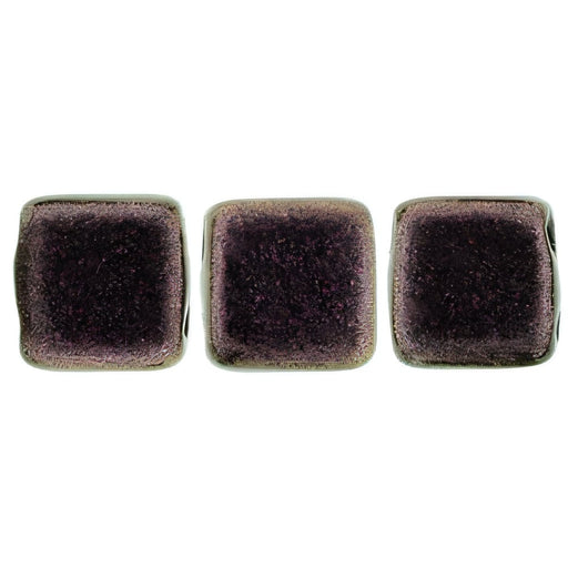 Czech CzechMates Tile Bead 6mm Polychrome - Pink Olive (50pcs)