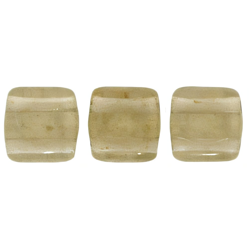 Czech CzechMates Tile Bead 6mm Gold Marbled - Black Diamond (50pcs)