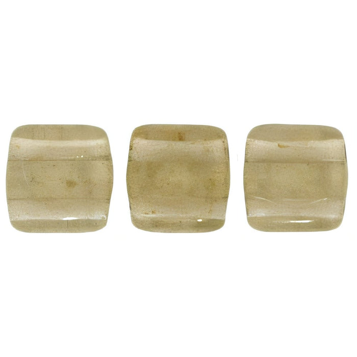 Czech CzechMates Tile Bead 6mm Gold Marbled - Black Diamond (50pcs)