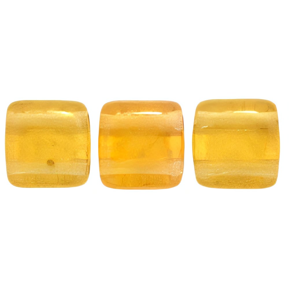 Czech CzechMates Tile Bead 6mm Luster Iris - Topaz (50pcs)