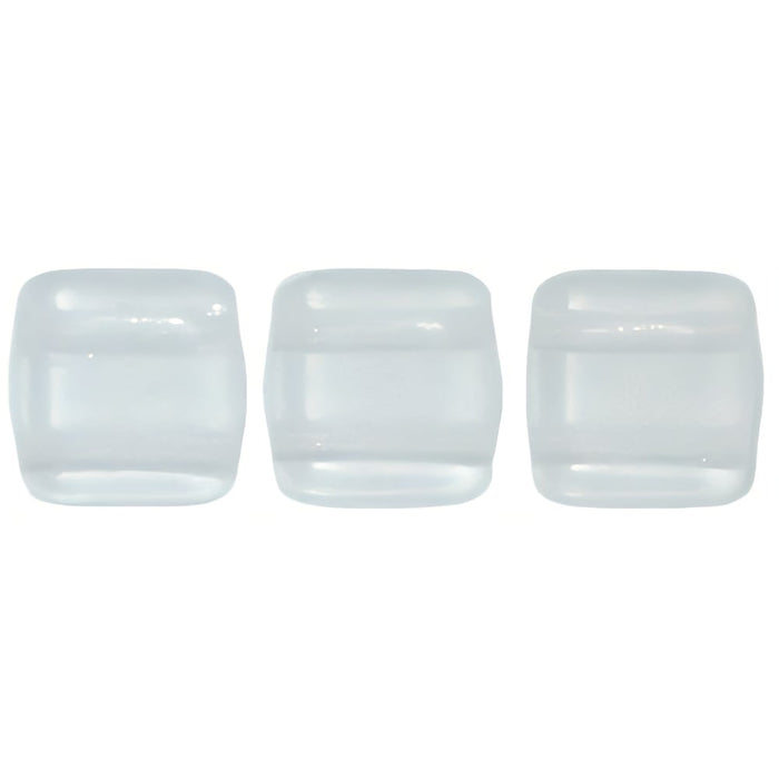 Czech CzechMates Tile Bead 6mm Matte - Crystal (50pcs)