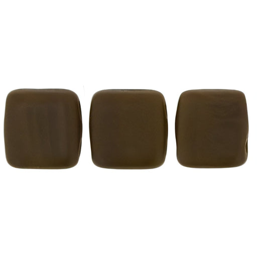 Czech CzechMates Tile Bead 6mm Matte - Chocolate Brown (50pcs)
