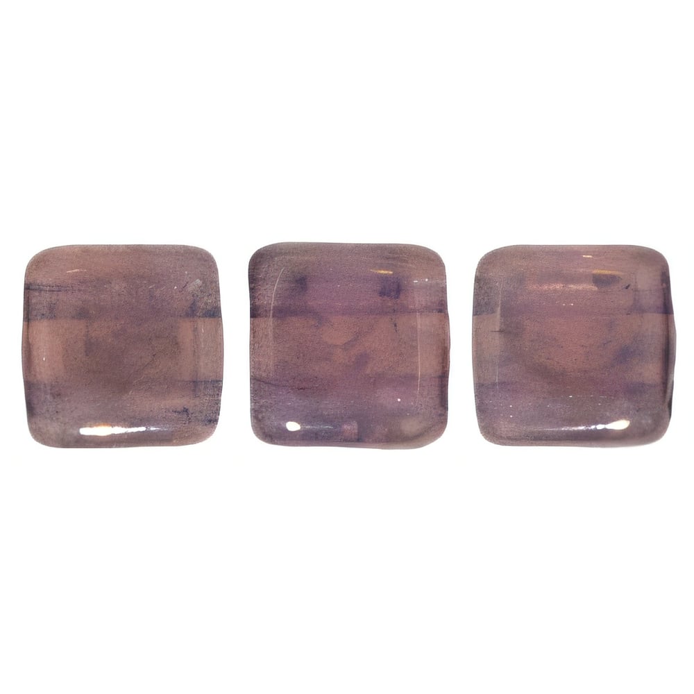 Czech CzechMates Tile Bead 6mm Milky Pink - Moon Dust (50pcs)