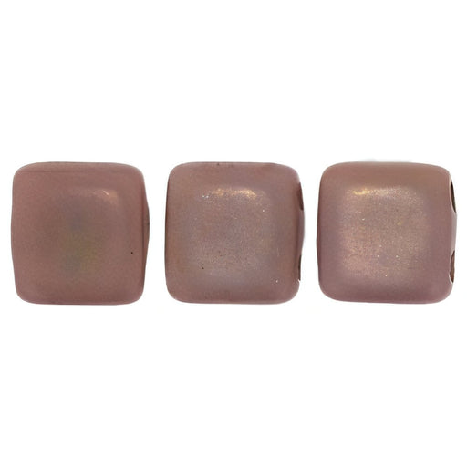 Czech CzechMates Tile Bead 6mm Matte - Rosaline Luster - Ashen Gray (50pcs)