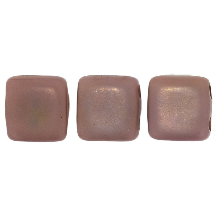 Czech CzechMates Tile Bead 6mm Matte - Rosaline Luster - Ashen Gray (50pcs)