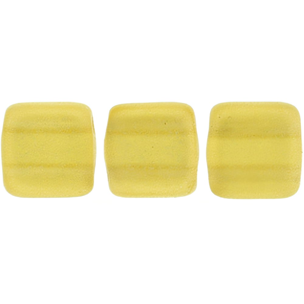 Czech CzechMates Tile Bead 6mm Sueded Gold Topaz (50pcs)