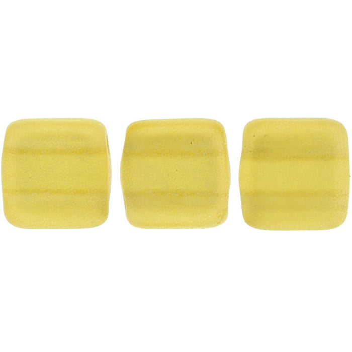 Czech CzechMates Tile Bead 6mm Sueded Gold Topaz (50pcs)