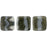 Czech CzechMates Tile Bead 6mm Sueded Gold Jet/Gray Stripe (50pcs)