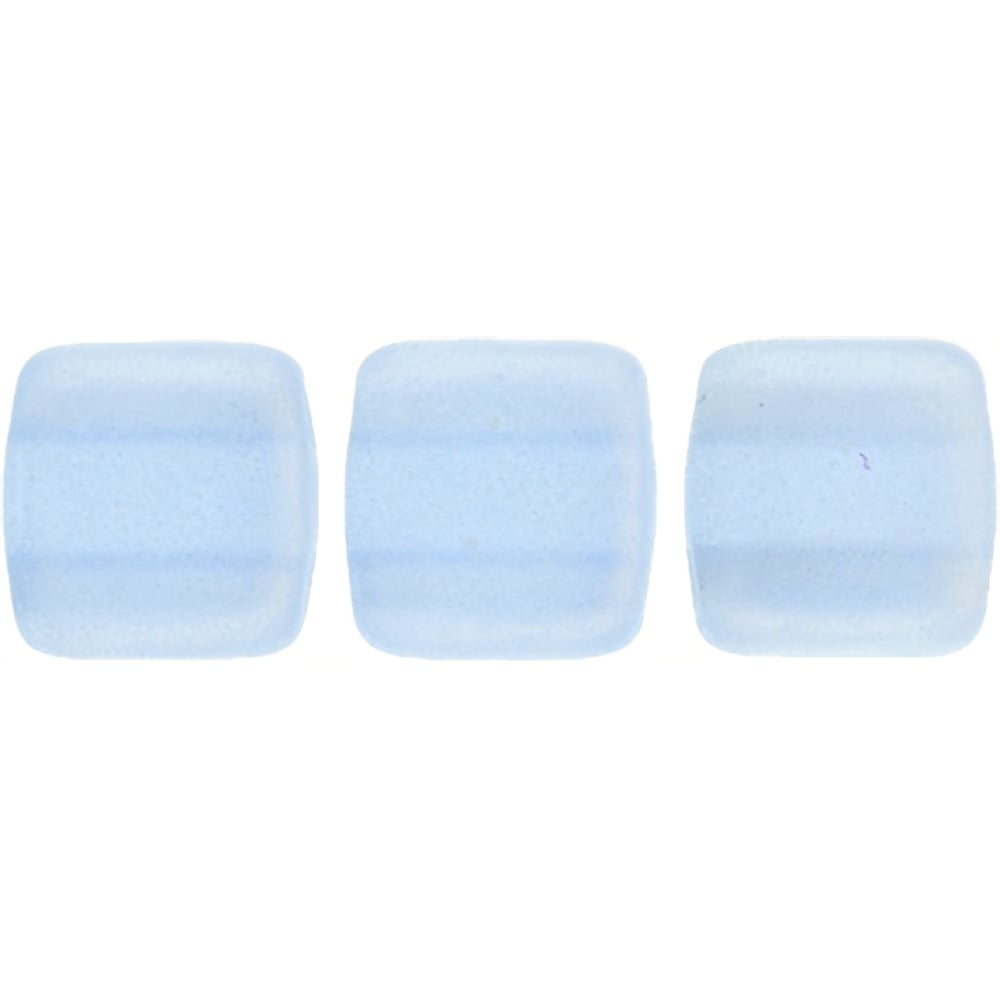 Czech CzechMates Tile Bead 6mm Sueded Gold Med Sapphire (50pcs)