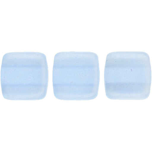 Czech CzechMates Tile Bead 6mm Sueded Gold Med Sapphire (50pcs)