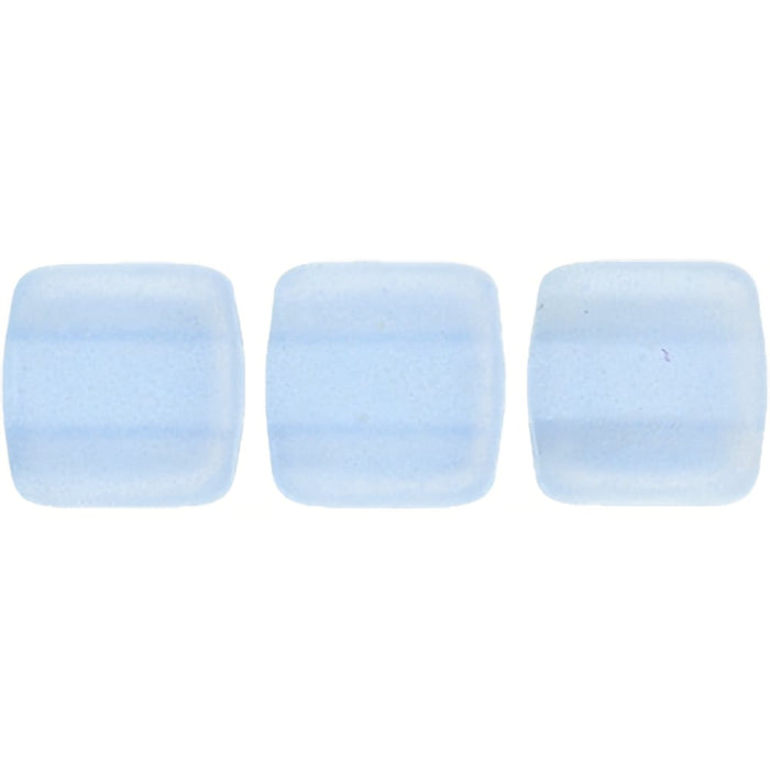 Czech CzechMates Tile Bead 6mm Sueded Gold Med Sapphire (50pcs)