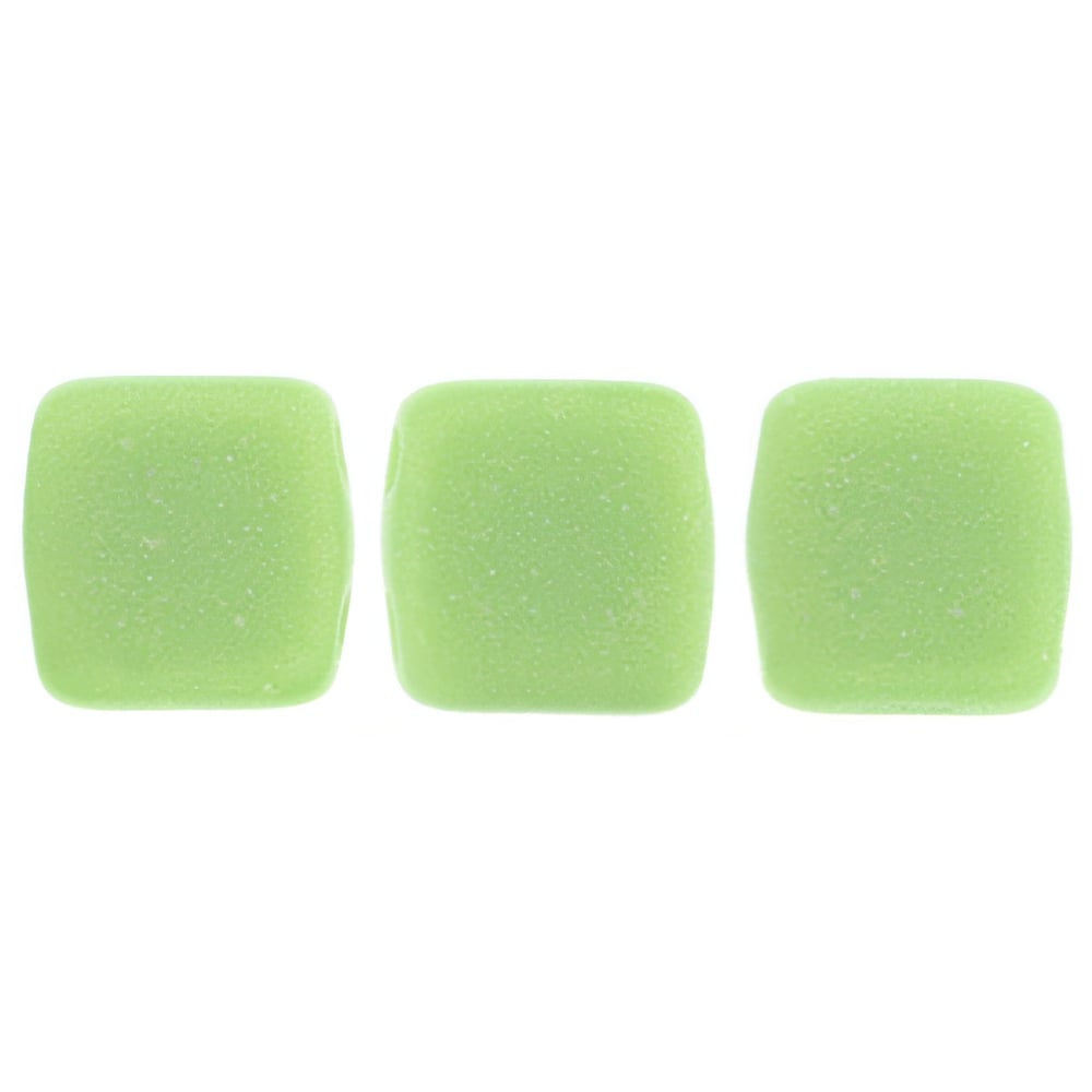 Czech CzechMates Tile Bead 6mm Sueded Gold Honeydew (50pcs)