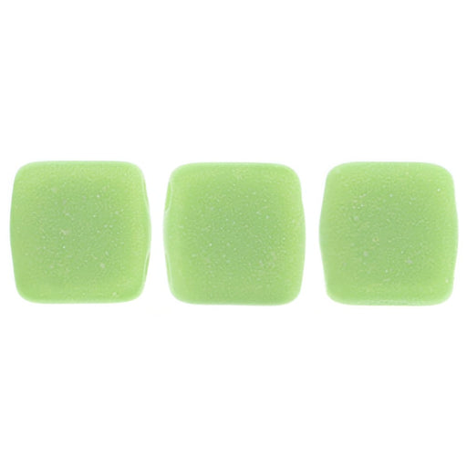 Czech CzechMates Tile Bead 6mm Sueded Gold Honeydew (50pcs)