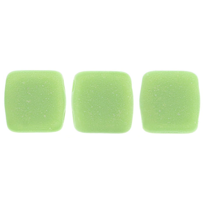 Czech CzechMates Tile Bead 6mm Sueded Gold Honeydew (50pcs)