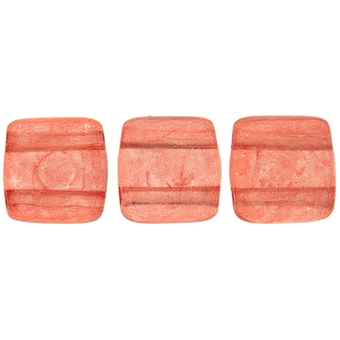 Czech CzechMates Tile Bead 6mm ColorTrends: Transparent Aurora Red (50pcs)