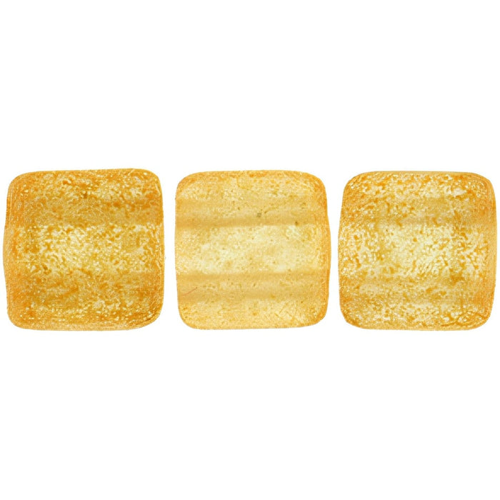Czech CzechMates Tile Bead 6mm Antique Shimmer - Crystal (50pcs)
