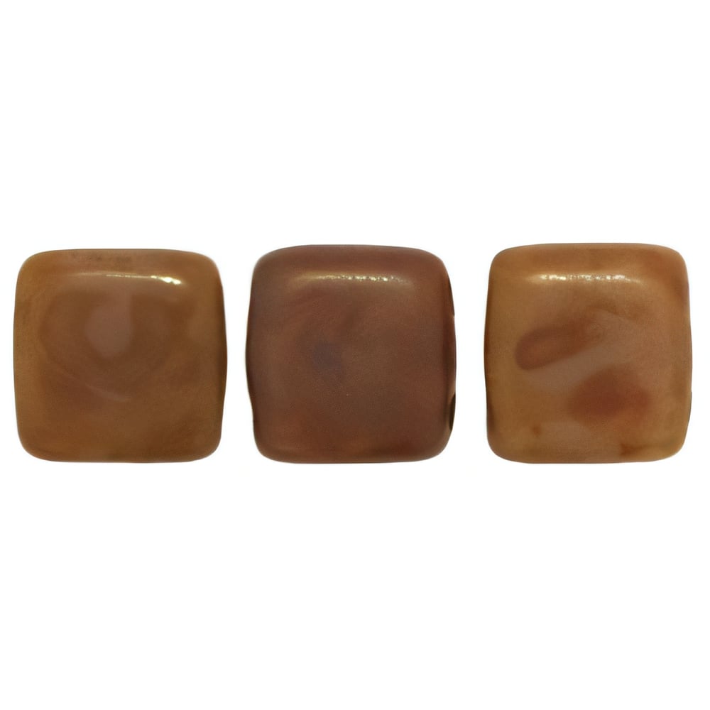 Czech CzechMates Tile Bead 6mm Brown Caramel - Picasso (50pcs)