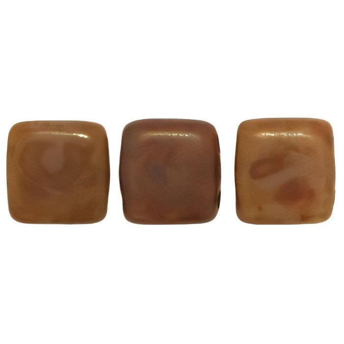 Czech CzechMates Tile Bead 6mm Brown Caramel - Picasso (50pcs)
