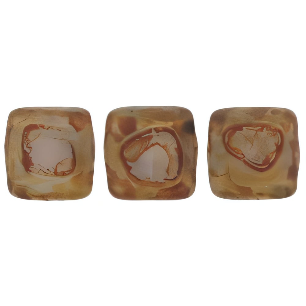 Czech CzechMates Tile Bead 6mm Milky Alexandrite - Picasso (50pcs)