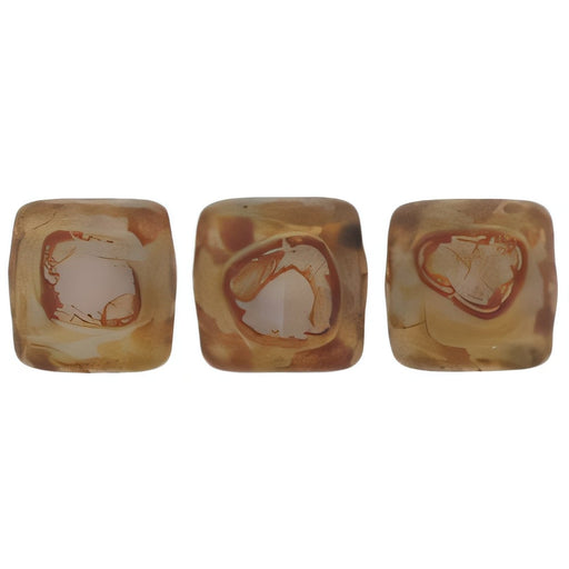 Czech CzechMates Tile Bead 6mm Milky Alexandrite - Picasso (50pcs)