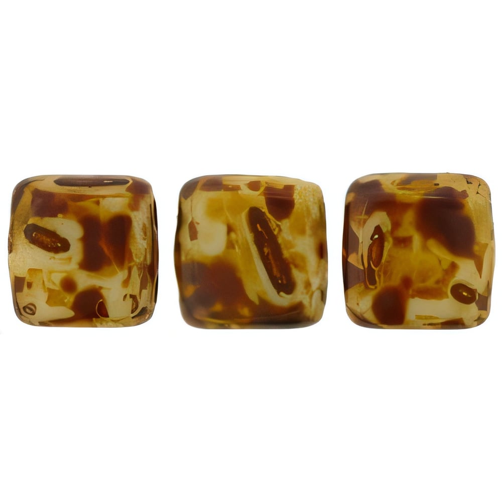 Czech CzechMates Tile Bead 6mm Ivory - Picasso (50pcs)