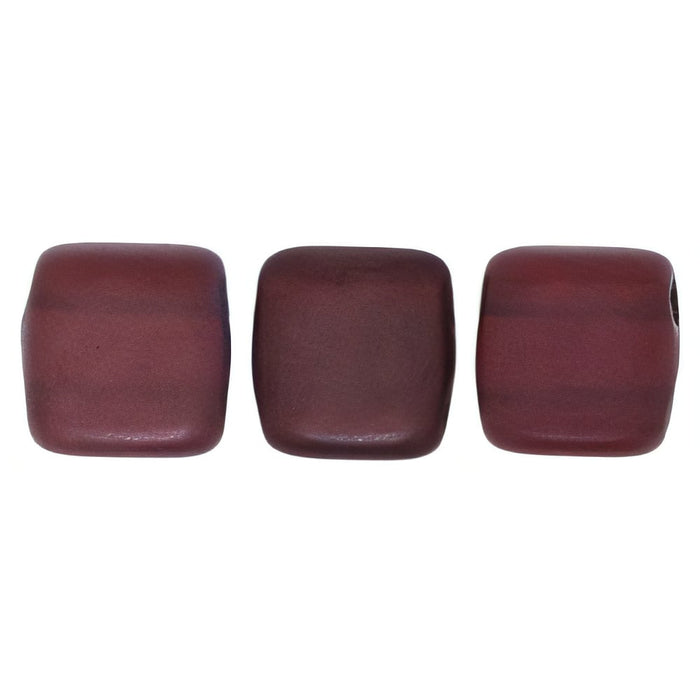 Czech CzechMates Tile Bead 6mm Siam - Matte Vega (50pcs)