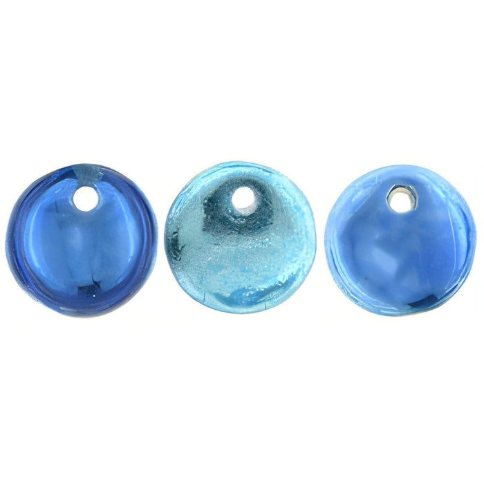 Czech Lentils 6mm Mirror Reflection - Aqua Midnight (50pcs)