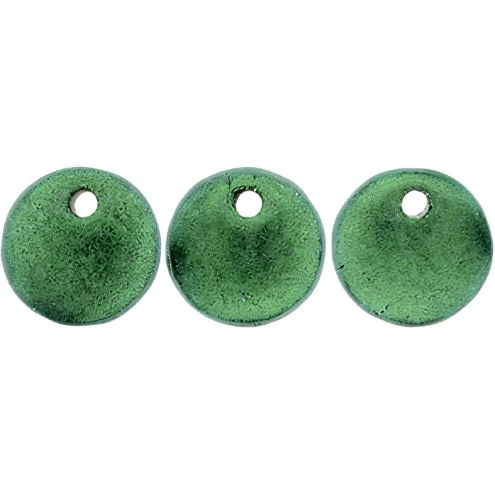 Czech Lentils 6mm Chrome - Emerald Green (50pcs)