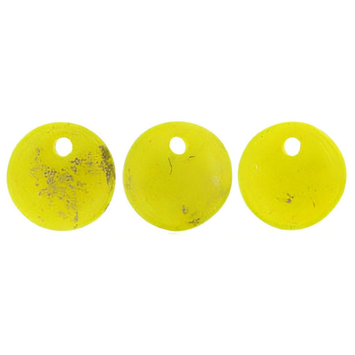 Czech Lentils 6mm Gold Marbled - Chartreuse (50pcs)