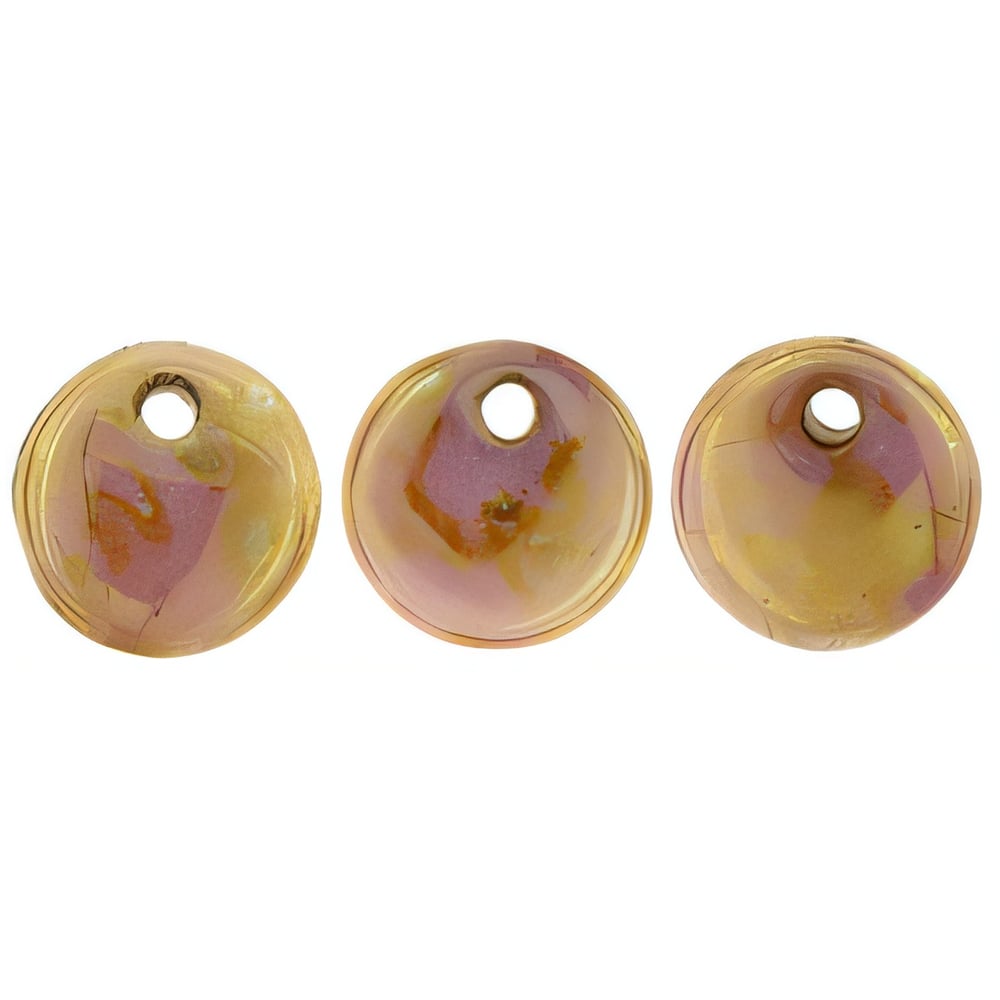 Czech Lentils 6mm Luster - Opaque Rose/Gold Topaz (50pcs)