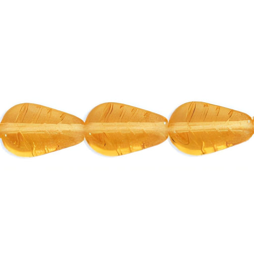 Czech Vintage Style Leaves 12 x 8mm Topaz (25pcs)