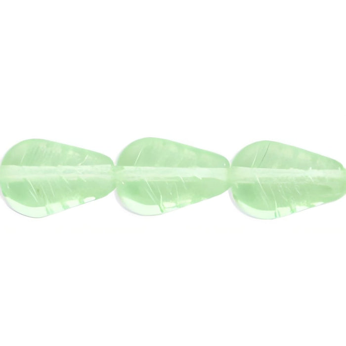 Czech Vintage Style Leaves 12 x 8mm Peridot (25pcs)