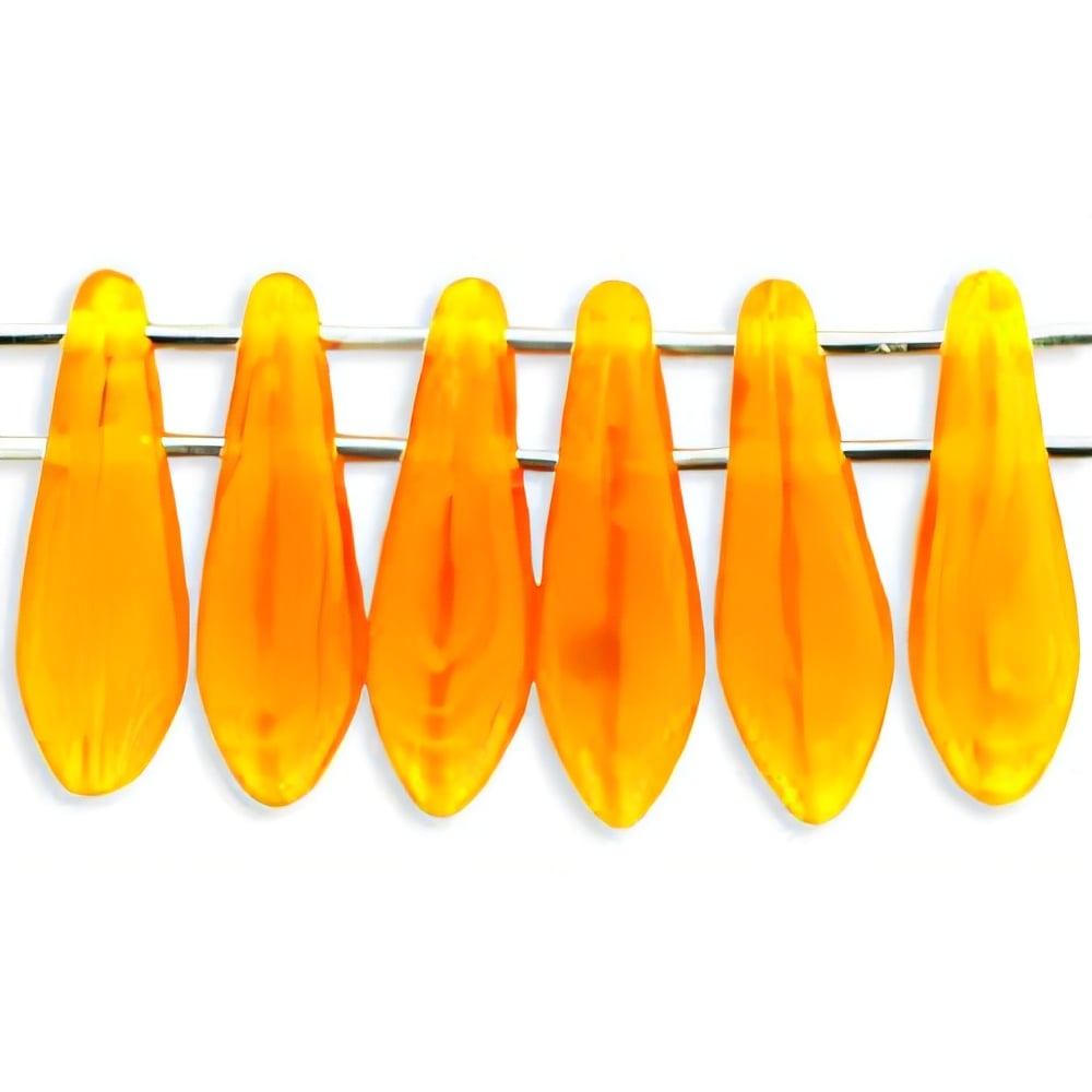 Czech CzechMates Two Hole Daggers 16 x 5mm Opal Orange (50pcs)