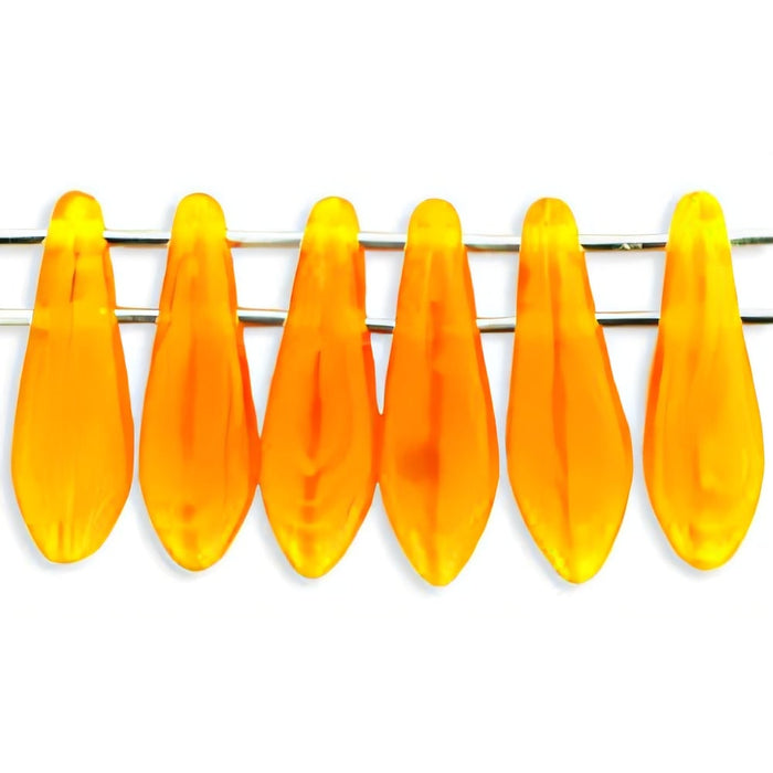 Czech CzechMates Two Hole Daggers 16 x 5mm Opal Orange (50pcs)