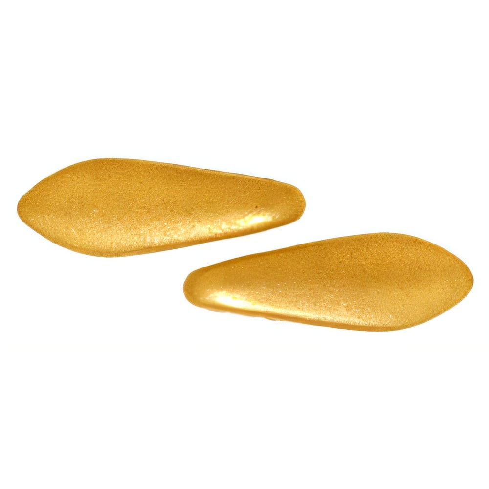 Czech CzechMates Two Hole Daggers 16 x 5mm Matte - Metallic Goldenrod (50pcs)